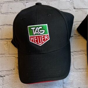 TAG Heuer Black Baseball Cap Hat Logo Adjustable Men's Formula 1 F1 Piping New